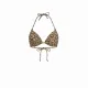 Modern Ocean Γυναικείο Set Bikini triangle Push up δετό & brazil bottom animal print σχέδιο καφέ και χρυσό lurex C-6041 BROWN 