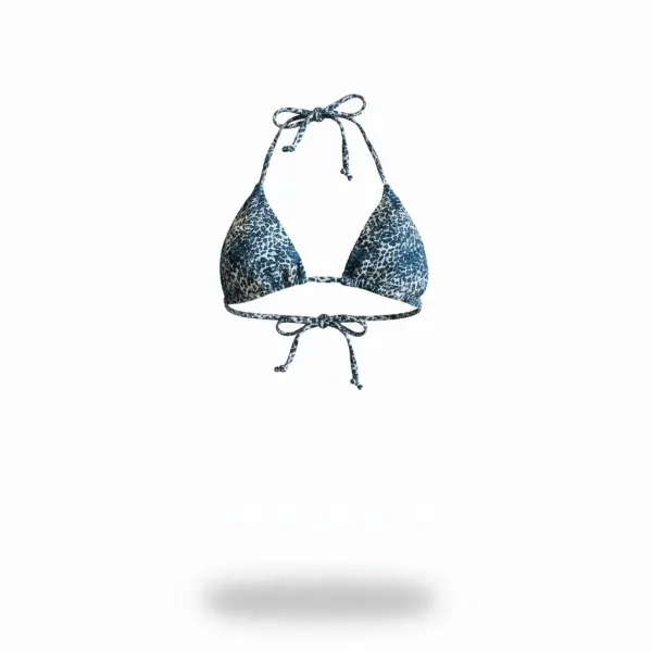 Modern Ocean Γυναικείο Set Bikini Τριγωνάκι ανάγλυφο πετρόλ δετό σλιπ brazil C-6319 PETROL