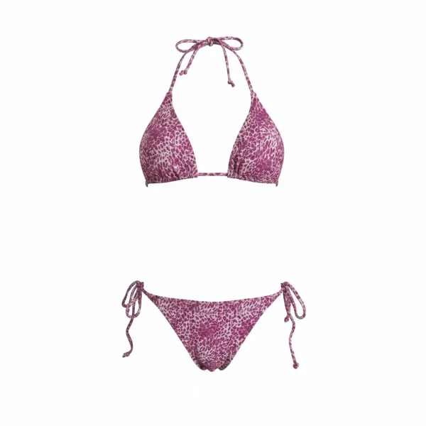 Modern Ocean Γυναικείο Set Bikini Τριγωνάκι ανάγλυφο φούξια δετό σλιπ brazil C-6319 fuchsia