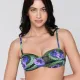 Luna Γυναικείο Bikini Top Balconette με Floral Snake Print σε Πράσινες & Μωβ Αποχρώσεις ,Blossom μπικίνι strapless C/D 94720