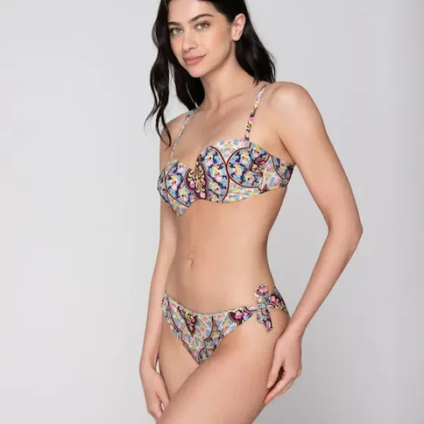 Luna Γυναικείο Μαγιό Slip με κορδόνια Floral διάφορα χρώματα prints λουλουδάκια Summer Collection 94786 floral multicolour 