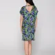 Luna Γυναικείο καφτάνι Blossom Tropical print μωβ & πράσινους τόνους με λάμψη Summer Collection 94729