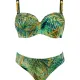 Self Γυναικείο Set bikini Tropical Jamaica 1 straples με υπέροχη ενίσχυση για μεγάλο στήθος Luxury Swimwear green tropical S730V1JA1