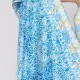 Luna Γυναικεία Serenity πετσέτα θαλάσσης oversized  Summer Collection 94753 Λευκό με γαλάζια χρυσά & λαδί φλοράλ prints