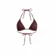 MYA swimwear Γυναικείο set bikini μαγιό μπορντώ με μεταλλικές πλεκτές λεπτομέρειες τριγωνάκι & ψηλόμεσο v brazil MB3225 summer collection Bordeaux