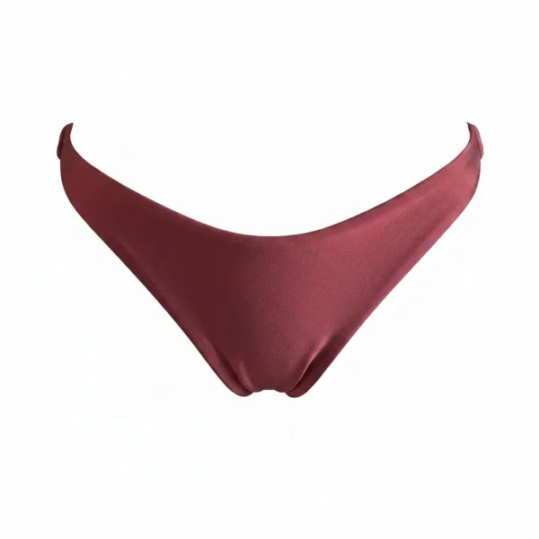 MYA swimwear Γυναικείο set bikini μαγιό μπορντώ με μεταλλικές πλεκτές λεπτομέρειες τριγωνάκι & ψηλόμεσο v brazil MB3225 summer collection Bordeaux