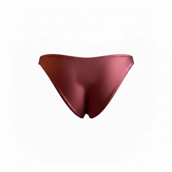 MYA swimwear Γυναικείο set bikini μαγιό μπορντώ με μεταλλικές πλεκτές λεπτομέρειες τριγωνάκι & ψηλόμεσο v brazil MB3225 summer collection Bordeaux