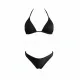 MYA swimwear Γυναικείο set bikini μαγιό μαυρο  με μεταλλικές πλεκτές λεπτομέρειες τριγωνάκι & ψηλόμεσο v brazil MB3225 summer collection black