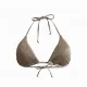 MYA swimwear Γυναικείο set bikini μαγιό Ροζ gold με μεταλλικές πλεκτές λεπτομέρειες τριγωνάκι & ψηλόμεσο v brazil MB3225 summer collection dusty pink