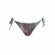 Modern Ocean Γυναικείο Set Bikini πλεκτό Τριγωνάκι με χοντρά κορδόνια ροζ χρώμα με μπλε και λευκες αποχρώσεις & δετό σλιπ braziL C-6333.PINK