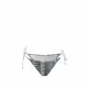 Modern Ocean Γυναικείο Set Bikini πλεκτό Τριγωνάκι με χοντρά κορδόνια λευκό χρώμα με μπλε αποχρώσεις & δετό σλιπ brazil C-6333