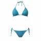 MYA swimwear Γυναικείο set bikini μαγιό μπλέ με μεταλλικές γυαλιστερές ανταύγειες τριγωνάκι & δετό brazil MB2201 summer collection Blue
