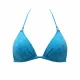 MYA swimwear Γυναικείο set bikini μαγιό μπλέ με μεταλλικές γυαλιστερές ανταύγειες τριγωνάκι & δετό brazil MB2201 summer collection Blue