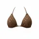 MYA swimwear Γυναικείο set bikini μαγιό καφέ μπρονζέ με μεταλλικές γυαλιστερές ανταύγειες τριγωνάκι & δετό brazil MB2201 summer collection Brown