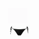 MYA swimwear Γυναικείο set bikini μαγιό μαύρο με μεταλλικές γυαλιστερές ανταύγειες τριγωνάκι & δετό brazil MB2201 summer collection Black