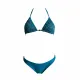 MYA  Γυναικείο Set Bikini Τριγωνάκι με ανάγλυφη textured δαντέλα στο επάνω μέρος σε πετρόλ χρώμα και δετό σλιπ brazil petrol MP5236 