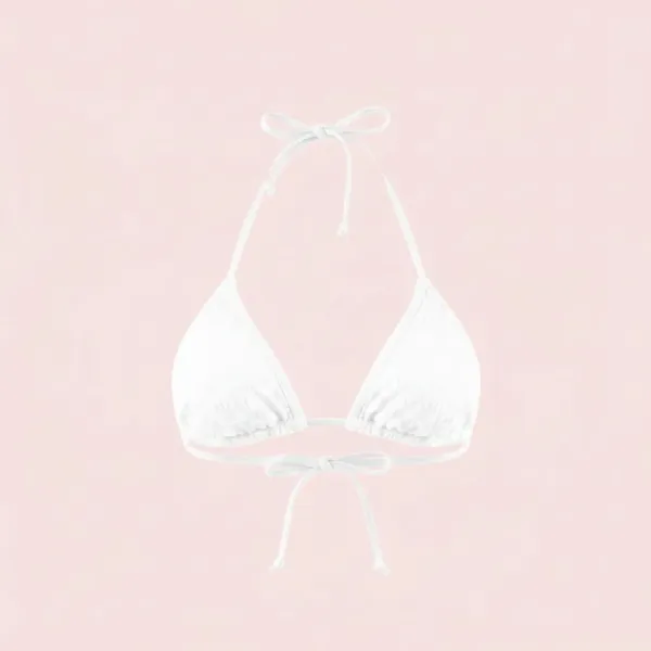 MYA  Γυναικείο Set Bikini Τριγωνάκι με ανάγλυφη textured δαντέλα στο επάνω μέρος σε λευκό χρώμα και δετό σλιπ brazil white MP5236 