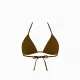 MYA  Γυναικείο Set Bikini Τριγωνάκι με ανάγλυφη textured δαντέλα στο επάνω μέρος σε καφέ χρώμα δετό σλιπ brazil  brown MP5236 