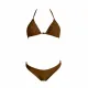 MYA  Γυναικείο Set Bikini Τριγωνάκι με ανάγλυφη textured δαντέλα στο επάνω μέρος σε καφέ χρώμα δετό σλιπ brazil  brown MP5236 