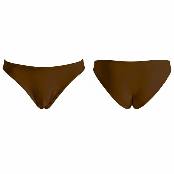 MYA  Γυναικείο Set Bikini Τριγωνάκι με ανάγλυφη textured δαντέλα στο επάνω μέρος σε καφέ χρώμα δετό σλιπ brazil  brown MP5236 