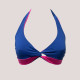 Γυναικείο Σετ Μαγιό δετό triangle για μεγάλο στήθος & ψηλόμεσο bottom doublewear μπλέ ροζ blue-pink AIDA H491.00076042