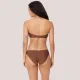 Ysabel Mora Γυναικείο Set bikini bandeau Μαγιό με αποσπώμενες τιράντες & σλιπ με ιδιαίτερο κόψιμο στο πλάϊ καφέ μπρονζέ Brown 83470 Marfil