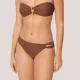 Ysabel Mora Γυναικείο Set bikini bandeau Μαγιό με αποσπώμενες τιράντες & σλιπ με ιδιαίτερο κόψιμο στο πλάϊ καφέ μπρονζέ Brown 83470 Marfil