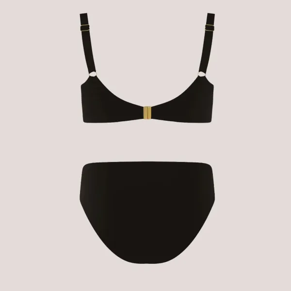 Self Γυναικείο Set bikini Plus sizes μαύρο για μεγάλο στήθος με ελαφρυά ενίσχυση & ψηλόμεσο κλασικό σλιπ Luxury Swimwear Black S940V2EX4.19 
