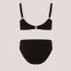 Self Γυναικείο Set bikini Plus sizes μαύρο για μεγάλο στήθος με ελαφρυά ενίσχυση & ψηλόμεσο κλασικό σλιπ Luxury Swimwear Black S940V2EX4.19 