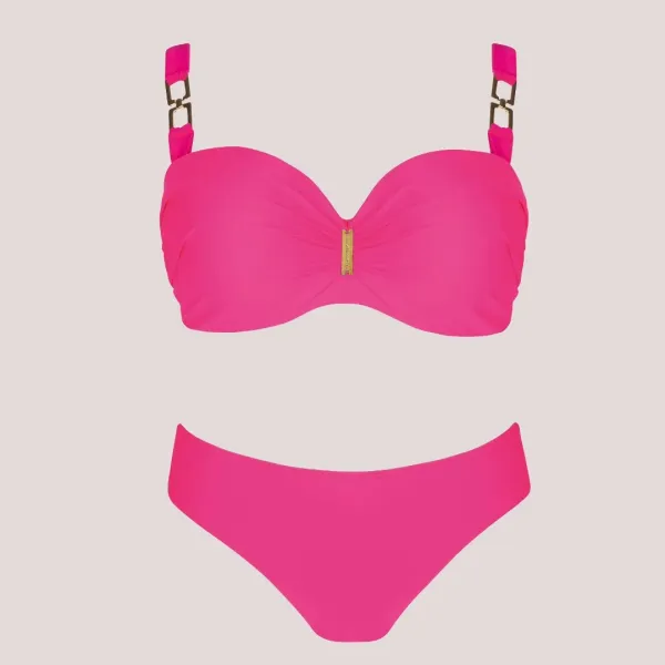 Self Γυναικείο Set bikini φούξια straples με υπέροχη ενίσχυση & για μεγάλο στήθος Luxury Swimwear Pink S730V1SG1.2F