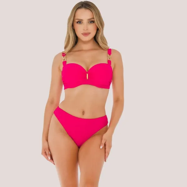 Self Γυναικείο Set bikini φούξια straples με υπέροχη ενίσχυση & για μεγάλο στήθος Luxury Swimwear Pink S730V1SG1.2F