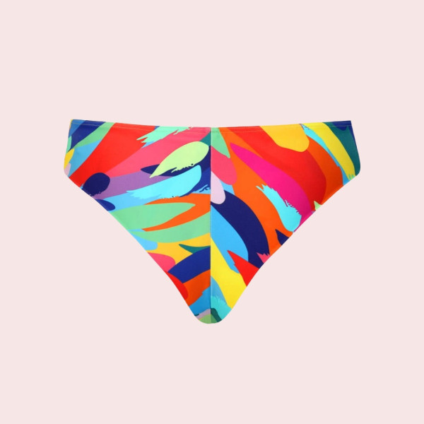 Self Caribean Γυναικείο Σετ μπικίνι μαγιό strapless πολύχρωμο με σχέδιο  για μεγάλο στήθος & σλιπ brazil S730CA9.1