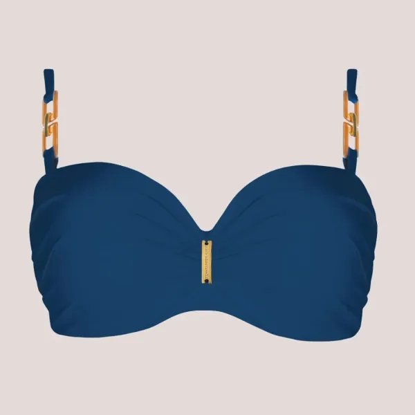 Self Γυναικείο Set bikini μπλέ ρουά  straples με υπέροχη ενίσχυση & για μεγάλο στήθος Luxury Swimwear Dark Blue S730V1BZA3.31 Ibiza 3