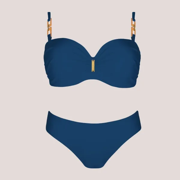 Self Γυναικείο Set bikini μπλέ ρουά  straples με υπέροχη ενίσχυση & για μεγάλο στήθος Luxury Swimwear Dark Blue S730V1BZA3.31 Ibiza 3