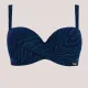 Self Γυναικείο Set bikini straples με ενίσχυση μπλέ σκούρο με lurex πράσινο & ψηλόμεσο σλιπ ιδανικό για μεγάλο στήθος Luxury Swimwear S730V3CV7 Costa Brava Navy Blue