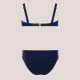 Self Γυναικείο Set bikini straples με ενίσχυση μπλέ σκούρο με lurex πράσινο & ψηλόμεσο σλιπ ιδανικό για μεγάλο στήθος Luxury Swimwear S730V3CV7 Costa Brava Navy Blue