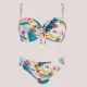 Self Γυναικείο Set bikini straples με ενίσχυση λευκό με υπέροχα σχέδια λουλουδιών & τροπικών φρούτων ιδανικό για μεγάλο στήθος Luxury Swimwear S730V3PA1 White PINA