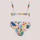 Self Γυναικείο Set bikini straples με ενίσχυση λευκό με υπέροχα σχέδια λουλουδιών & τροπικών φρούτων ιδανικό για μεγάλο στήθος Luxury Swimwear S730V3PA1 White PINA