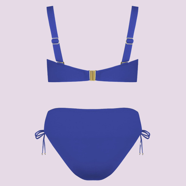 Self Monte Carlo Γυναικείο Σετ μπικίνι μαγιό strapless Μπλέ Ρουά  για μεγάλο στήθος ψηλόμεσο σλιπ S780MO2