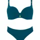 Self Γυναικείο Set bikini Plus sizes πετρόλ για μεγάλο στήθος με ελαφρυά ενίσχυση & ψηλόμεσο κλασικό σλιπ Luxury Swimwear petrol S940V2EX4.6