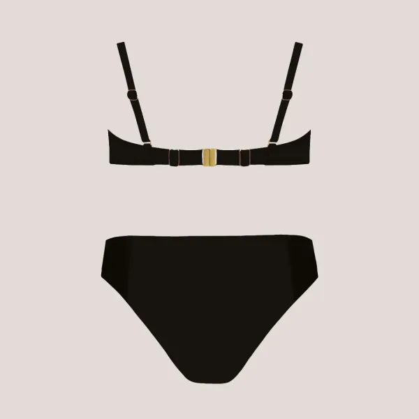 Self Γυναικείο Set bikini μαύρο straples με υπέροχη ενίσχυση για μεγάλο στήθος Luxury Swimwear Black S730V1SG1.19 Santiago 1