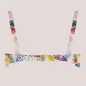 Self Γυναικείο Set bikini straples με ενίσχυση λευκό με υπέροχα σχέδια λουλουδιών & τροπικών φρούτων ιδανικό για μεγάλο στήθος Luxury Swimwear S730V3PA1 White PINA