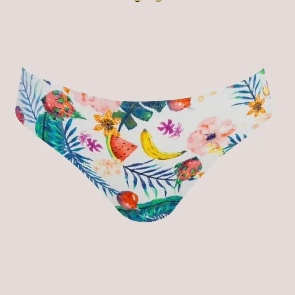 Self Γυναικείο Set bikini straples με ενίσχυση λευκό με υπέροχα σχέδια λουλουδιών & τροπικών φρούτων ιδανικό για μεγάλο στήθος Luxury Swimwear S730V3PA1 White PINA