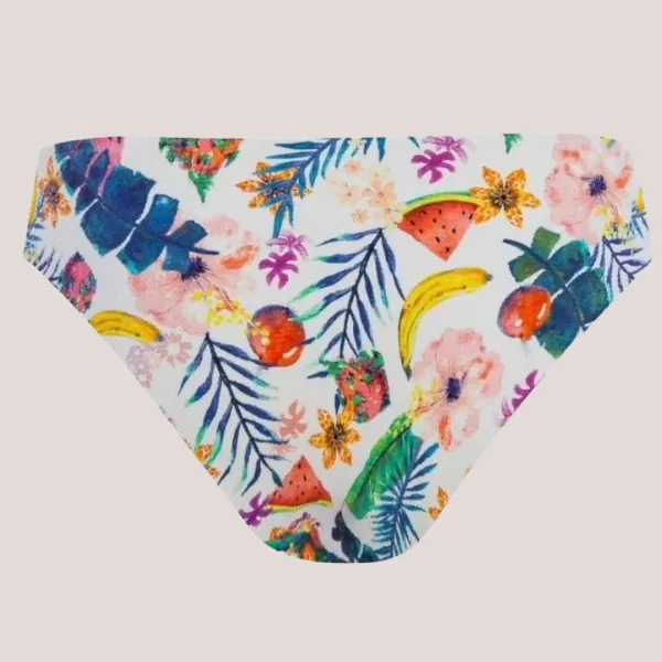 Self Γυναικείο Set bikini straples με ενίσχυση λευκό με υπέροχα σχέδια λουλουδιών & τροπικών φρούτων ιδανικό για μεγάλο στήθος Luxury Swimwear S730V3PA1 White PINA