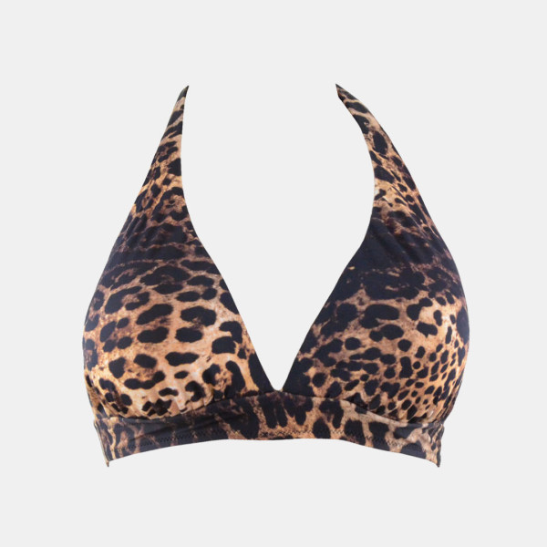 Rock Club Γυναικείο Top Μαγιό Τρίγωνο με Λάστιχο Λεοπάρ C & D cup BP2087 Triangle Top Animal Print