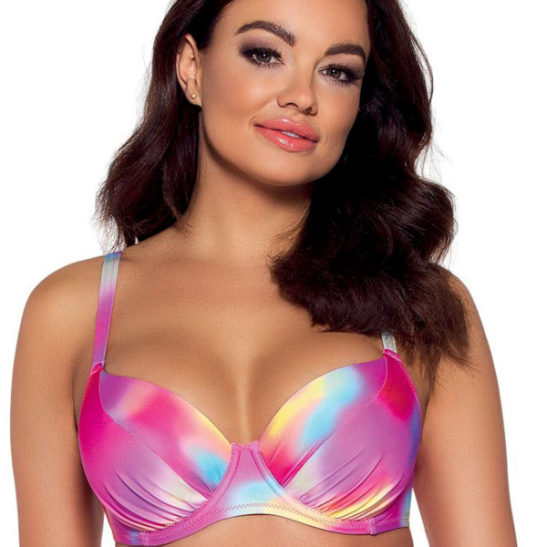 Ava Γυναικείο Top Ρόζ Mermaid Σουτιέν Μαγιό Με ελαφριά Ενίσχυση για μεγάλο στήθος D Cup SK-163 Collection