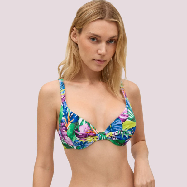 Ysabel Mora Γυναικείο Μαγιό Σουτιέν με ρυθμιζόμενες τιράντες Tropical Swimwear Summer Collection C Cup 83017
