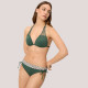 Ysabel Mora Γυναικείο Μαγιό top τρίγωνο με δαντέλα double push up  πικέ Wild Green πράσινο χακί 83322 Triangle