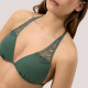 Ysabel Mora Γυναικείο Μαγιό top τρίγωνο με δαντέλα double push up  πικέ Wild Green πράσινο χακί 83322 Triangle