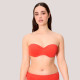 Ysabel Mora Γυναικείο Μαγιό Strapless πικέ C cup με αποσπόμενες τιράντες Vivid Coral Κοραλί 83326 Bandeau